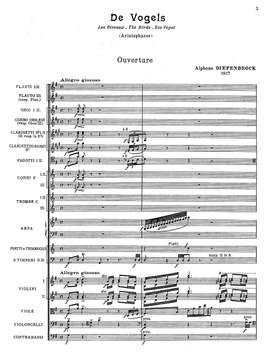 Diepenbrock, Alphons: De Vogels (The Birds), stage music for Aristophanes’ play for solo tenor, narrator, women's choir and orchestra
