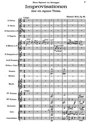 Moór, Emanuel: Improvisationen über ein eigenes Thema op. 63 for orchestra