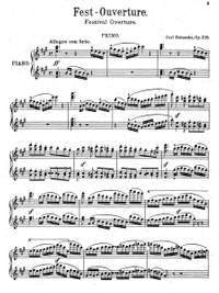 Reinecke, Carl: Fest-Ouvertüre op. 218 for orchestra and men's choir with the final chorus 'An die Künstler' by Friedrich Schiller (Piano reduction)