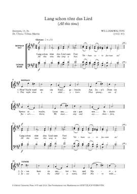 Walton, William: Lang schon tönt das Lied (All this time)