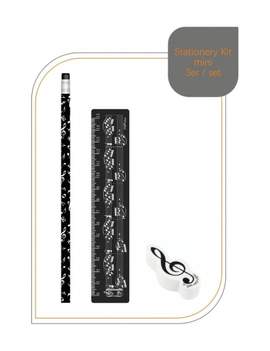 Stationery kit mini: sheet music black
