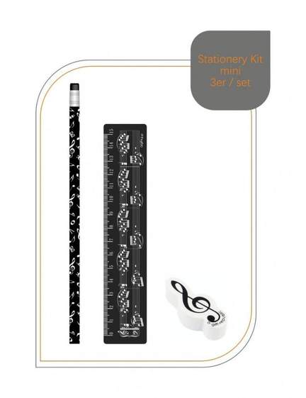 Stationery kit mini: sheet music black
