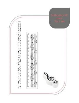 Stationery kit mini: sheet music white