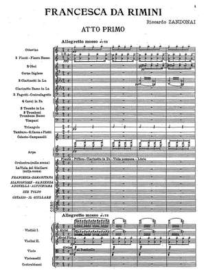 Zandonai, Riccardo: Francesca da Rimini, Tragedia in quattro atti (full opera score with Italian libretto / 2 volumes)