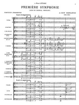 Ropartz, Joseph Guy: Première Symphonie en la mineur «Sur un choral breton»
