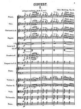 Malling, Otto: Concerto pour piano en do mineur, Op. 43 (1890)