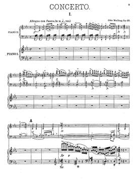 Malling, Otto: Concerto pour piano en do mineur, Op. 43 (Piano reduction, 2 copies)