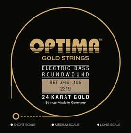 Optima Bass Guitar 24K Gold Strings Set, Medium Light