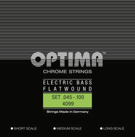 Optima Bass Guitar Flatwound Strings Set, Long Scale