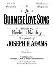 Joseph H. Adams: A Burmese Love Song