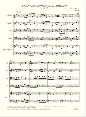 Giovanni Battista Martini: Sinfonia a 4 con violoncello obbligato(HH.32 n. 6)