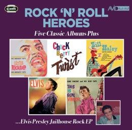 ROCK N ROLL HEROES - FIVE CLASSIC ALBUMS PLUS (HIS BIGGEST HITS / TWIST / LIVE IT UP / ELVIS / THIS IS GENE VINCENT)