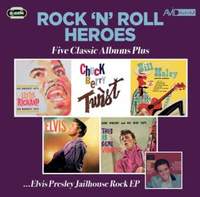 ROCK N ROLL HEROES - FIVE CLASSIC ALBUMS PLUS (HIS BIGGEST HITS / TWIST / LIVE IT UP / ELVIS / THIS IS GENE VINCENT)