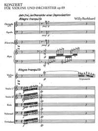 Burkhard, Willy: Konzert für Violine und Orchester op.69