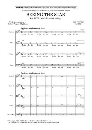 Ponniah, Ben: Seeing the star (version with strings) - full score & parts