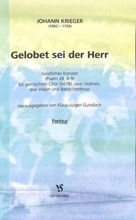 Krieger, J: Gelobet sei der Herr - geistliches Konzert