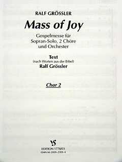 Grössler, R: Mass of joy - Gospelmesse