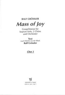 Grössler, R: Mass of joy - Gospelmesse