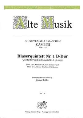 Cambini, G G: Quintet for Wind Instruments No. 1 B-Dur