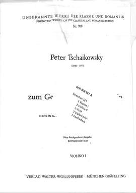 Tchaikovsky, P I: Elegie zum Gedenken an I W Samarin