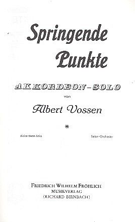 Vossen, A: Springende Punkte
