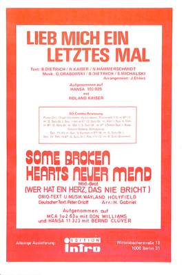Kaiser, R: Lieb mich ein letztes Mal