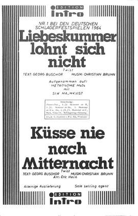 Bruhn, C: Liebeskummer lohnt sich nicht & Küsse nie nach Mitternacht