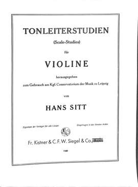 Sitt, H: Tonleiterstudien