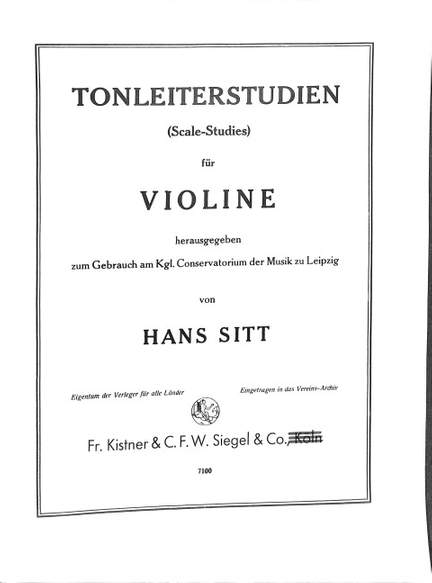Sitt, H: Tonleiterstudien