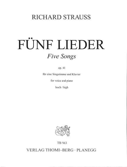 Strauss, R: 5 Lieder op 41