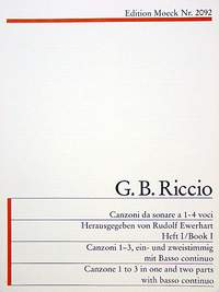 Riccio, G B: Canzoni da sonare 1