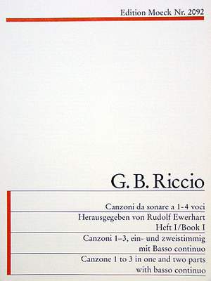 Riccio, G B: Canzoni da sonare 1