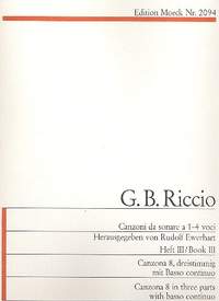 Riccio, G B: Canzoni da sonare 3