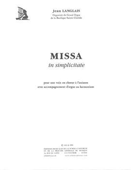 Langlais, J: Missa in simplicitate