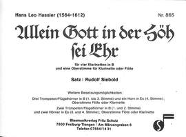 Haßler, H L: Allein Gott in der Höh sei Ehr