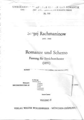 Rachmaninoff, S W: Romanze + Scherzo