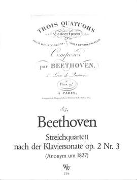 Beethoven, L v: Quartett nach der Sonate C-Dur op 2/3
