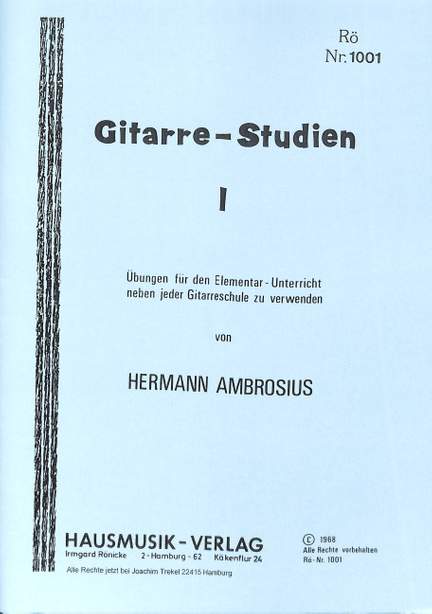 Ambrosius, H: Gitarre Studien 1