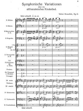 Braunfels, Walter: Symphonische Variationen über ein altfranzösisches Kinderlied für großes Orchester, op.15