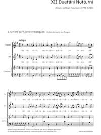 Naumann, Johann Gottlieb: XII Duettini Notturni für 2 Singstimmen und Continuo