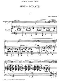 Schulhoff, Erwin: Hot-Sonate (Jazz-Sonate) für Altsaxophon und Klavier