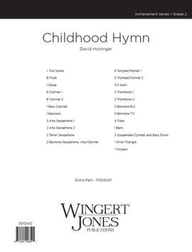 Holsinger, D: A Childhood Hymn (Class Set)