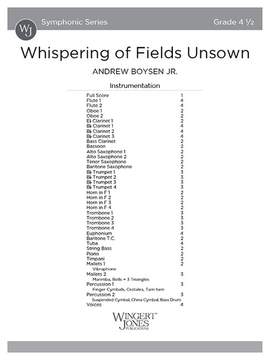 Boysen, J A: Whispering of Fields Unsown (Score)