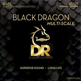 DR Strings Black Dragon Bass Coated Stainless Steel Tapered Medium Multi Scale - 5 String