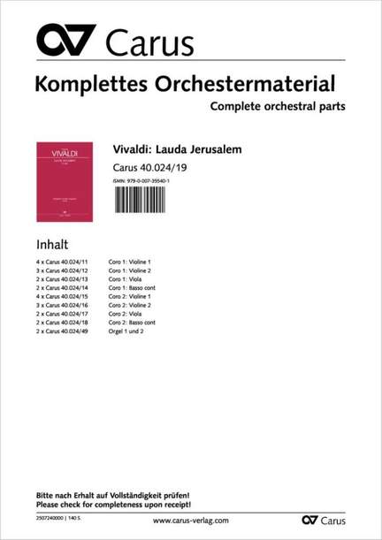 Vivaldi, Antonio: Lauda Jerusalem