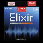 Elixir Electric Guitar Strings Nanoweb 9-42 Three Pack Product Image
