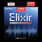 Elixir Electric Guitar Strings Nanoweb 10-46 Three Pack Product Image