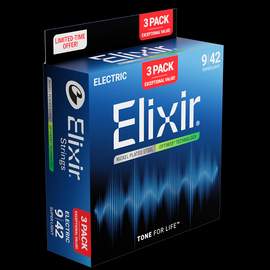 Elixir Electric Guitar Strings Optiweb 9-42 Three Pack