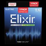 Elixir Electric Guitar Strings Optiweb 9-42 Three Pack Product Image