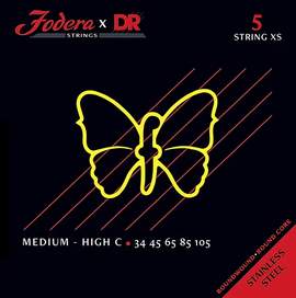 Fodera x DR Strings Bass Stainless Steel Medium - High C - 5 String